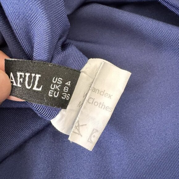 ZAFUL Womens S Casual Sleeveless 2 Piece Outfits Crop Top And Skirt Navy Blue - Picture 7 of 7